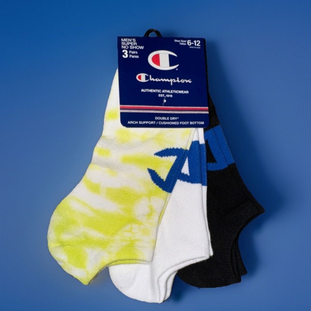 Champion Men's No Show Socks-3pk